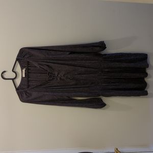 Long sleeve grey and black dress. Lace up front